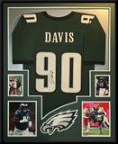 FRAMED PHILADELPHIA EAGLES JORDAN DAVIS AUTOGRAPHED SIGNED JERSEY JSA COA