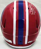 JIM KELLY AUTOGRAPHED BILLS RED 87-01 THROWBACK FULL SIZE HELMET BECKETT 224727