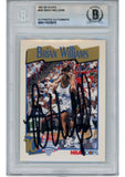 Brian Williams Autographed 91-92 Hoops #555 Slabbed Trading Card Beckett 52706