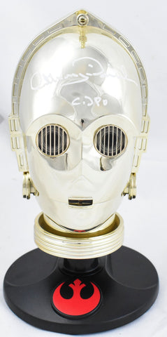 Anthony Daniels Autographed C-3PO Star Wars Miniature Helmet-Beckett W Hologram