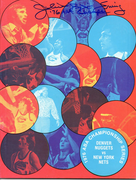 Julius Erving Signed ABA Nets 1976 ABA Championship Program W/'76 ABA Champs
