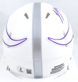 JJ McCarthy Autographed Vikings Alt 2024 Speed Mini Helmet Beckett W Hologram