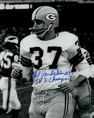 Packers PHIL VANDERSEA Signed 8x10 Photo #6 AUTO w/ "SB I Champ"
