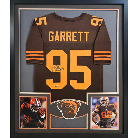 Myles Garrett Autographed Signed Framed Cleveland Browns CR Jersey BECKETT