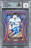 Cowboys Emmitt Smith Signed 2019 Select Prizm Purple #197 Card Auto 10! BAS Slab