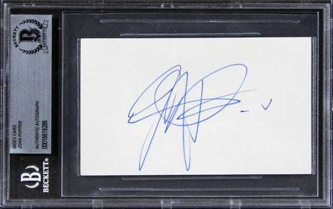 John Popper Blues Traveler Authentic Signed 3x5 Index Card BAS Slabbed