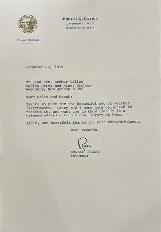 President Ronald Reagan Signed Letter BAS AC22608