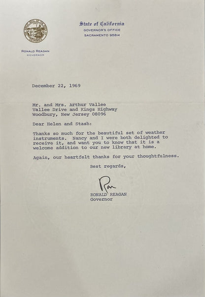 President Ronald Reagan Signed Letter BAS AC22608