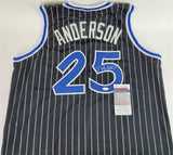 Nick Anderson Signed Orlando Magic Black Pinstriped Home Jersey (JSA COA)