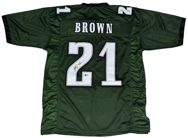 SYDNEY BROWN SIGNED AUTOGRAPHED PHILADELPHIA EAGLES #21 GREEN JERSEY BECKETT