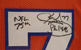 Karl Mecklenburg Autographed Broncos Jersey w/ Inscriptions in Shadowbox