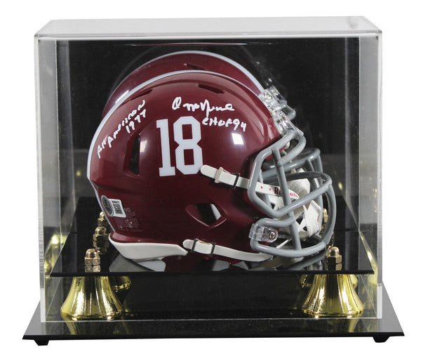 Alabama Ozzie Newsome "2x Insc" Signed Speed Mini Helmet W/ Case BAS Witnessed