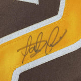 FRAMED Autographed/Signed FERNANDO TATIS JR. 35x39 Brown Jersey JSA COA