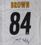 STEELERS ANTONIO BROWN AUTOGRAPHED SIGNED WHITE NIKE JERSEY L BECKETT 126634