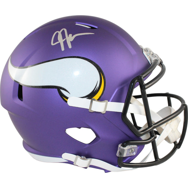 Justin Jefferson Autographed Minnesota Vikings F/S Helmet Beckett Witness 50133