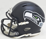 CHRIS CARSON AUTOGRAPHED SEAHAWKS BLUE SPEED MINI HELMET FANATICS HOLO 216813