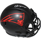 Christian Gonzalez Signed NE Patriots Eclipse Mini Helmet BAS 42809