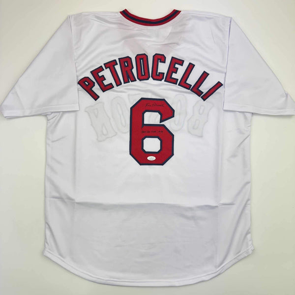 Autographed/Signed Rico Petrocelli HOF 1999 Boston White Baseball Jersey JSA COA