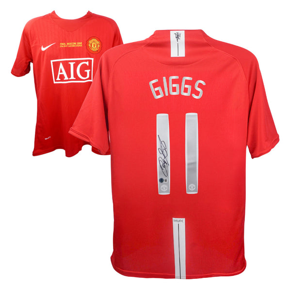 Ryan Giggs Signed Manchester Utd 08 UCL Final Jersey #11 with Beckett Witness