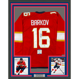 Framed Autographed/Signed Aleksander Barkov 33x42 Florida Red Jersey BAS COA