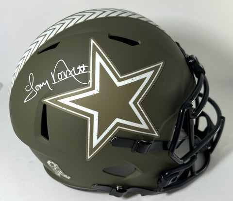 Cowboys TONY DORSETT Signed Full Size '22 SALUTE peed Replica Helmet AUTO - JSA