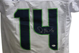 DK Metcalf Autographed/Signed Pro Style White XL Jersey BAS 28327