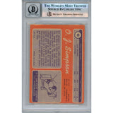 OJ Simpson Autographed 1970 Topps #90 HOF 10 Grade Card Beckett 46489