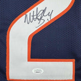 Framed Autographed/Signed Matt Suhey Chicago 35x39 Blue Football Jersey JSA COA