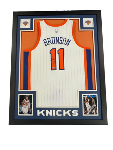 Jalen Brunson Signed Framed City Edition Nike Jersey NY Knicks Auto Fanatics COA