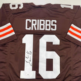 Autographed/Signed Josh Cribbs Cleveland Football Brown Jersey JSA COA