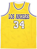 LAKERS SHAQUILLE SHAQ O'NEAL AUTOGRAPHED YELLOW JERSEY ON 4 BECKETT 191013