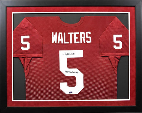 TROY WALTERS SIGNED STANFORD CARDINAL #5 FRAMED JERSEY W/ 99 BILETNIKOFF