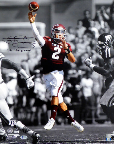 JOHNNY MANZIEL AUTOGRAPHED 16X20 PHOTO TEXAS A&M "12 HEISMAN" BECKETT 130339