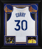 Stephen Curry Authentic Signed White Pro Style Framed Jersey Autographed JSA