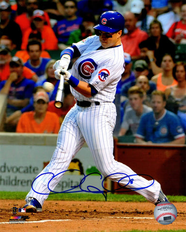 CHRIS COGHLAN Signed Chicago Cubs Swinging Action 8x10 Photo - SCHWARTZ