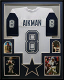 FRAMED DALLAS COWBOYS TROY AIKMAN AUTOGRAPHED SIGNED JERSEY JSA COA