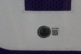 J.J. McCarthy Autographed Custom Pro Purple Football Framed Jersey Beckett JJ