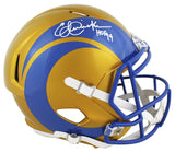 Rams Eric Dickerson "HOF 99" Signed Flash Full Size Speed Rep Helmet BAS Wit