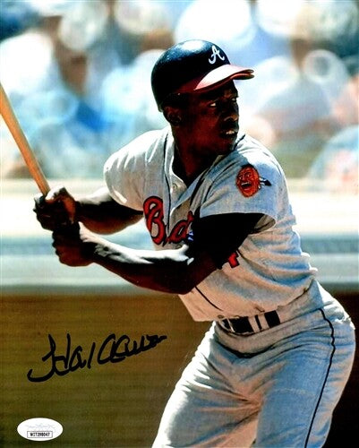 Atl Braves Henry HANK AARON Signed 8x10 Photo #10 AUTO HOF, MVP, WS CHMP - JSA