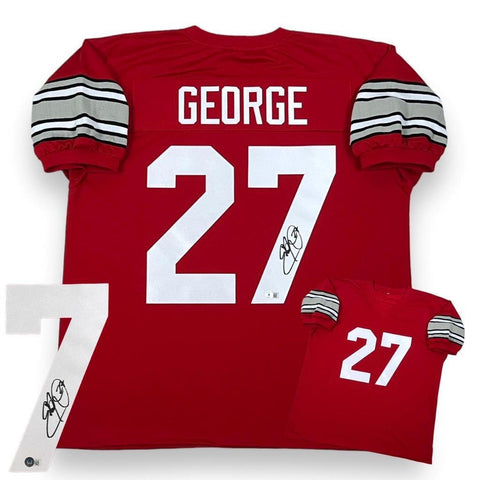 Eddie George Autographed SIGNED Jersey - Red - Beckett Authenticated