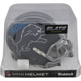 Calvin Johnson Autographed/Signed Detroit Lions Slate Mini Helmet Beckett 47637