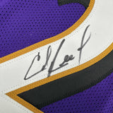 Autographed/Signed Ed Reed Baltimore Purple Football Jersey Beckett BAS COA