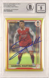 Gabriel Martinelli Signed 2022-23 Topps Merlin Chrome Gold /50 - BGS 9 Autograph
