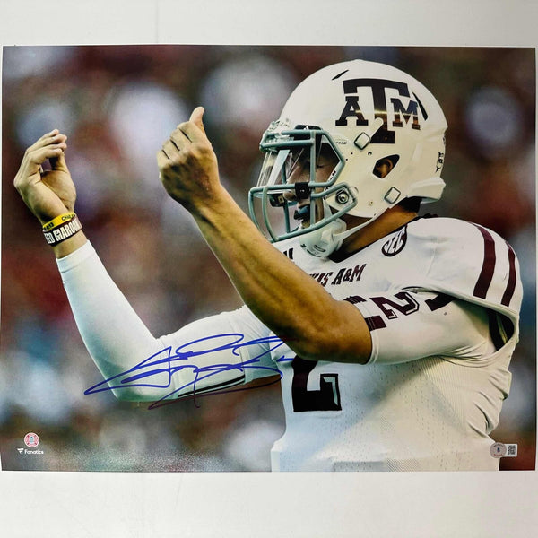 Autographed/Signed Johnny Manziel Texas A&M Aggies 16x20 Photo Beckett BAS COA