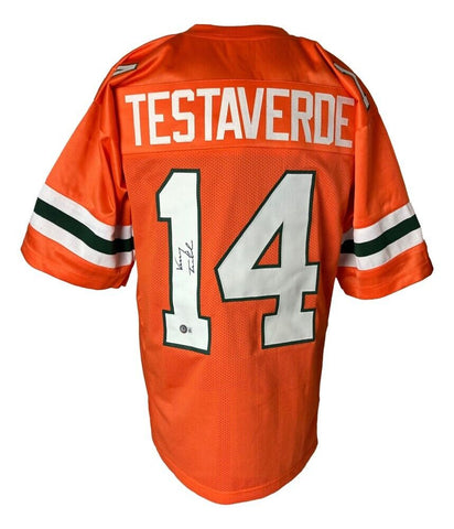 Vinny Testaverde Signed Miami Hurricanes Jersey (Beckett) 2xPro Bowl Quarterback