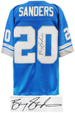 Barry Sanders Signed Lions Blue 1996 T/B M&N NFL Legacy Football Jersey (SS COA)