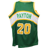 Gary Payton Autographed/Signed Pro Style Green Jersey HOF TRI 43517