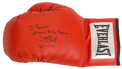 JAMES BUSTER DOUGLAS Signed Everlast Boxing Glove w/I Beat Iron Mike 2/11/90 -SS