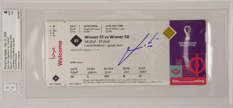 Luka Modric Signed 2022 World Cup Semi Final Match Ticket - BGS Authentic