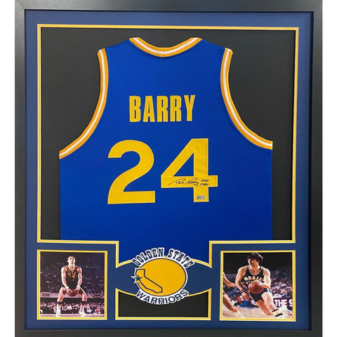 Rick Barry Autographed Signed Framed Golden State Warriors Jersey TRISTAR
